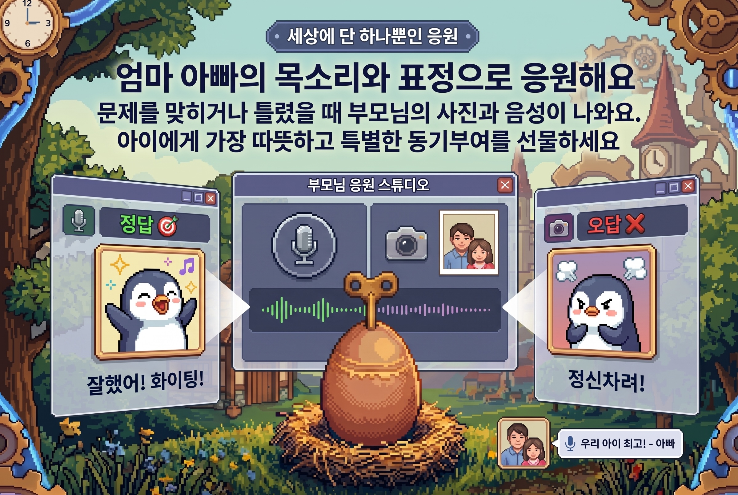 매쓰고치 - 엄마 아빠의 목소리와 표정으로 응원해요